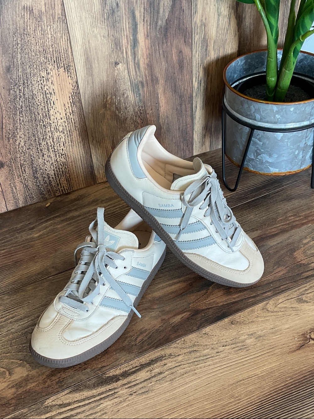 adidas Samba OG Cream White Wonder Silver Women's Shoes 8.5 296B